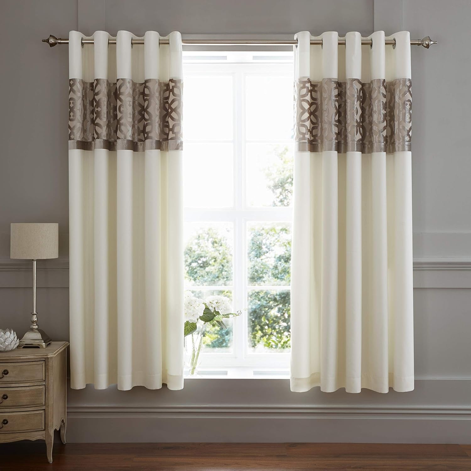 Catherine Lansfield Lattice Cut Velvet, natuurlijk, bedovertrek - 220X230Cm Catherine Lansfield bedden en hoezen H183 X B168 cm (pak van 2)