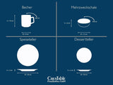 CreaTable, 20149, Nordic Fjord Blue-serie, 16-delige serviesset voor 4 personen, porseleinen combinatieservies, vaatwasmachine- en magnetronbestendig, kwaliteitsproductie
