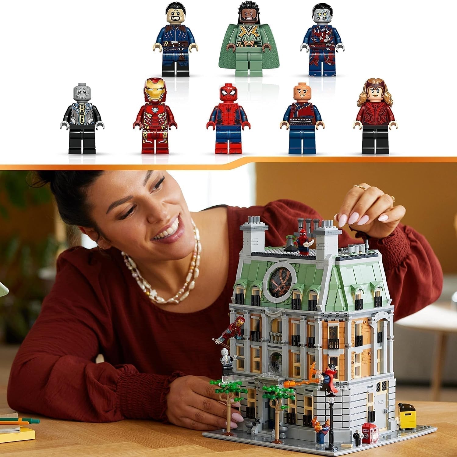 LEGO Marvel Sanctum Sanctorum Modulaire bouwset van 3 verdiepingen met minifiguren van Doctor Strange en Iron Man Avengers: Endgame Toy House Fan Collectible Great Room Decor 76218 Bouwsets Bekijk de LEGO-Store