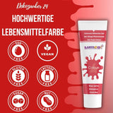 Dekozauber 24 rode kleurstof, gel, 30 g, veganistisch, suikervrij, hooggeconcentreerd, rode kleurstof voor fondant, botercrème, drankjes en meer