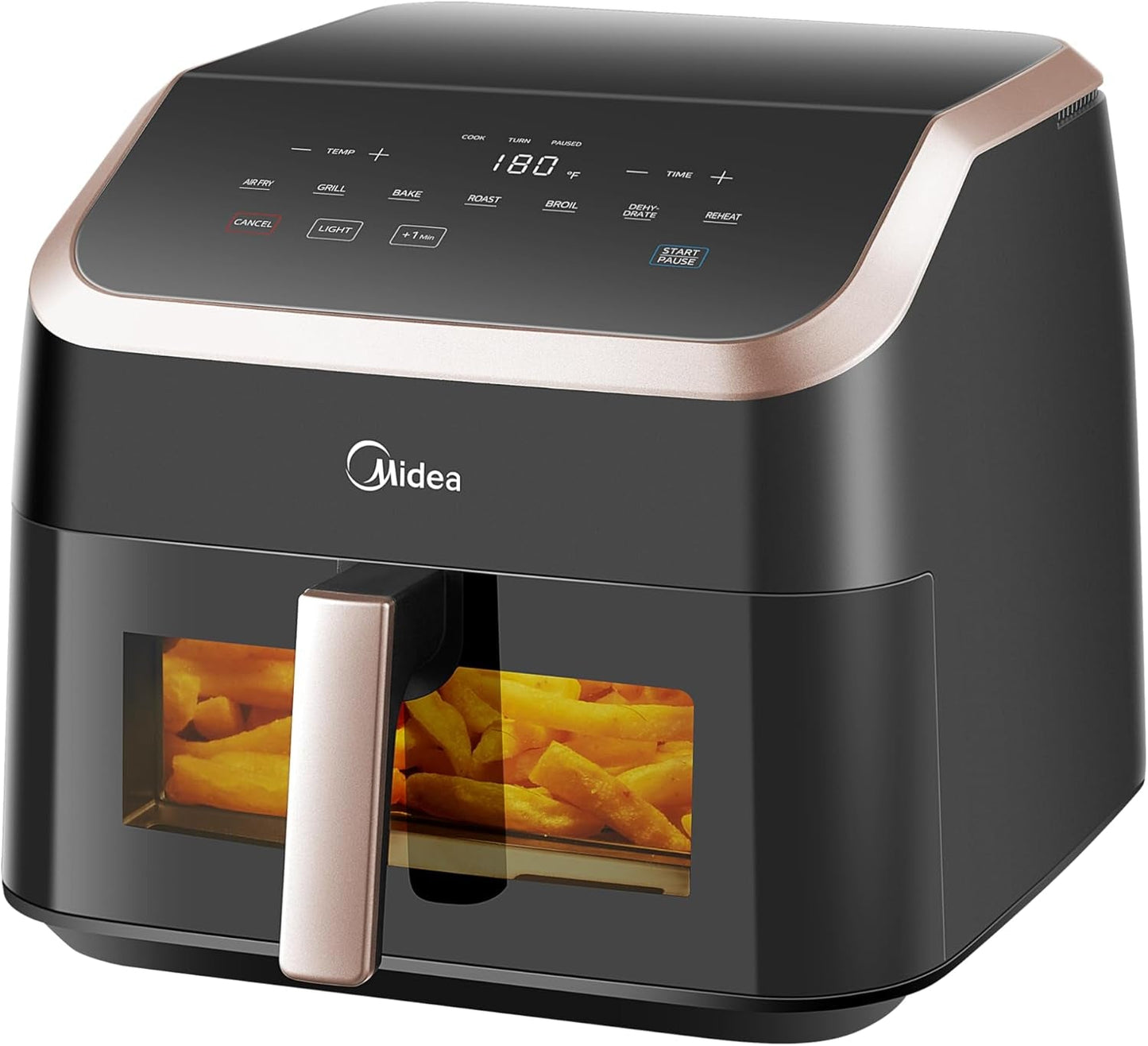 Midea Heteluchtfriteuse 2L, 1150W Airfryer, olievrij, Heteluchtfriteuse, Automatische uitschakelfunctie Huishoudelijke apparaten Naty Shop 9L