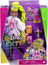 Barbie HDJ44 - Extra Puppe #11 in grote T-shirt en legging met hogere papagaai, extra lang neongroen haar en kapsel, flexibele gelenke, speelcadeau voor kinderen vanaf 3 jaar