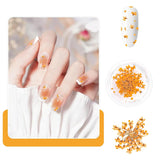 Nail Art Bloemen Set Decoratie - Gelnagels 3 kleuren (Oranje, Blassrosa, Roos), Nail Art Aufkleber Trockene Blumen Kit Getrocknete Blumen Zubehör Set DIY Nageldecoratie