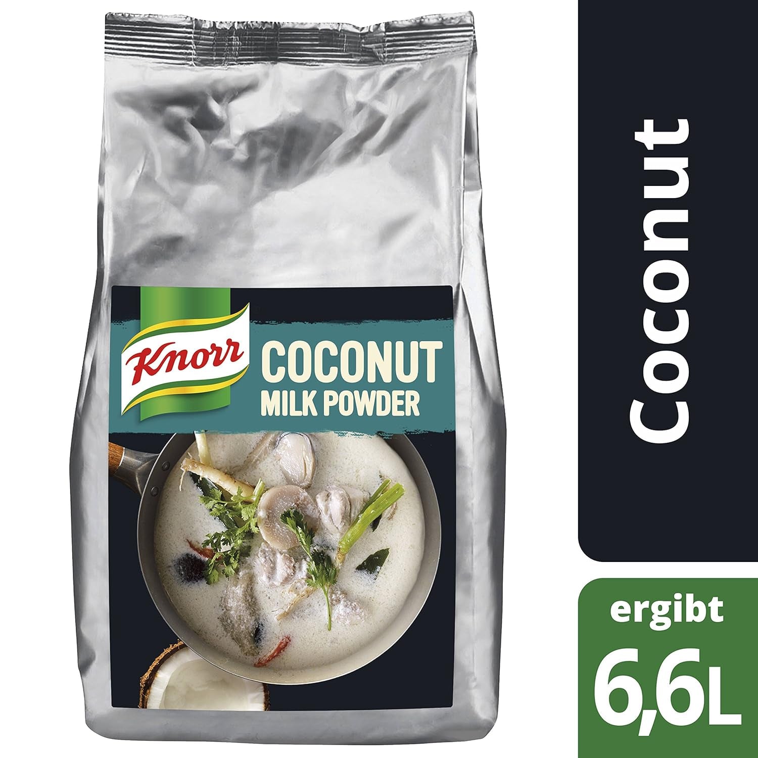 Knorr Kokosmilch Pulver (Melkpoeder aus 20 frischen Kokosnüssen, ergibt 6,6 Liter Kokosmilch) 1er-pakket (1 x 1 kg)