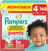 Pampers Premium Protection Broekje maat 5, 144 luiers, 11kg - 17kg, met 360° aanpassing en zachte anti-lek manchetten voor optimaal comfort en bescherming