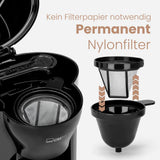 Clatronic® 1-kops koffiezetapparaat | Perfecte espressomachine voor alleenstaanden | Espressomachine met filter, inclusief keramische kop | Kleine espressomachine met filter, ideaal voor op reis | KA 3356