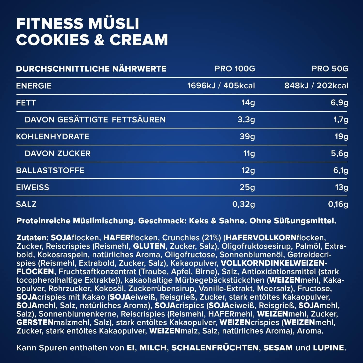 IronMaxx Fitness Muesli - Koekjes & Crème, zak van 2 kg | Eiwitrijke vegan muesli met knapperige inhoud | Laag in suiker en hoog in vezels