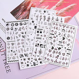 JMEOWIO Nagelsticker Frühling Blumen 10 Blätter Nagelaufkleber Selbstklebend Nail Art Decoratie Nageldesign Zubehör Für Frauen Mädchen
