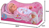 Simba 105140020 - My Love Baby Talk, pop met zacht lichaam en slaapogen in schattige jumpsuit, maakt 24 babygeluiden, 30 cm, pop voor kinderen vanaf 2 jaar