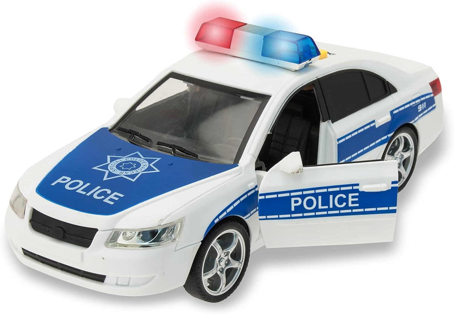 Macchina politie politieauto met licht en geluid, schaal 1:16, veelkleurig (65075) Bebe Naty Shop speelgoed politieauto met licht en geluid, schaal 1:16