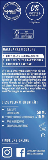 Schwarzkopf LIVE Ultra Brights Semi-Permanente Haarkleuring 097 Zeemeermin (3 x 80 ml), kleuring voor intense resultaten of pastelkleuren, bestand tegen 12-15 wasbeurten, met verzorgende conditioner Haarverf Naty Shop
