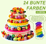 Voedselkleuring in poedervorm - 24 sterk geconcentreerde kleurstoffen Levendige kleurstoffen voor taarten, macarons, fondant, bakken, glazuur, botercrème, koekjes - 2 g (elk)