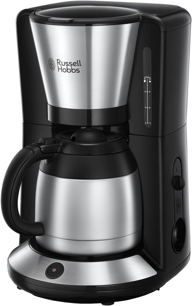 Russell Hobbs Koffiezetapparaat [Douchekop voor optimale extractie en aroma] Adventure (1 tot 8 kopjes, 1,0 liter thermische karaf, automatische uitschakeling, antidruppelsysteem, 1100 W) Filterkoffiezetapparaat 24020-56