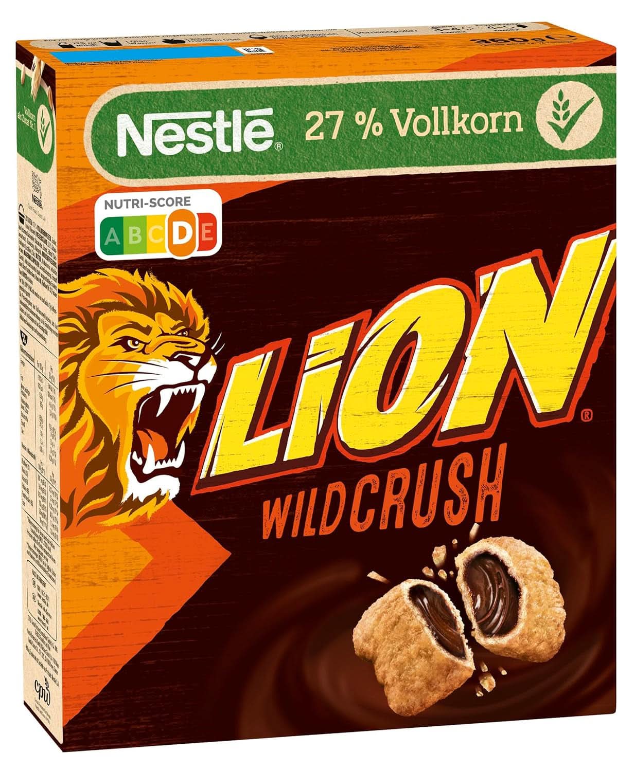 LION Wildcrush ontbijtgranen, chocolade en karamel Ontbijtgranen, pak van 8 x 360 gram Naty Shop