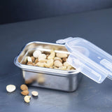 Lurch 240895 Lunchbox Hoge kwaliteit roestvrijstalen veiligheids-/opbergdoos met BPA-vrij plastic deksel 2000 ml Doorzichtige voedselopbergdozen Naty Shop