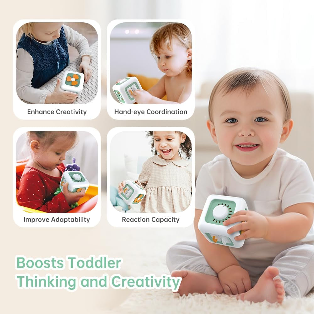 Zintuiglijk speelgoed voor peuters van 1-3 jaar | Montessorispeelgoed voor kinderen vanaf 1 jaar | Reisspeelgoed voor baby's van 12-18 maanden | Activiteitenkubus, verjaardags- of kerstcadeau voor 1-jarigen