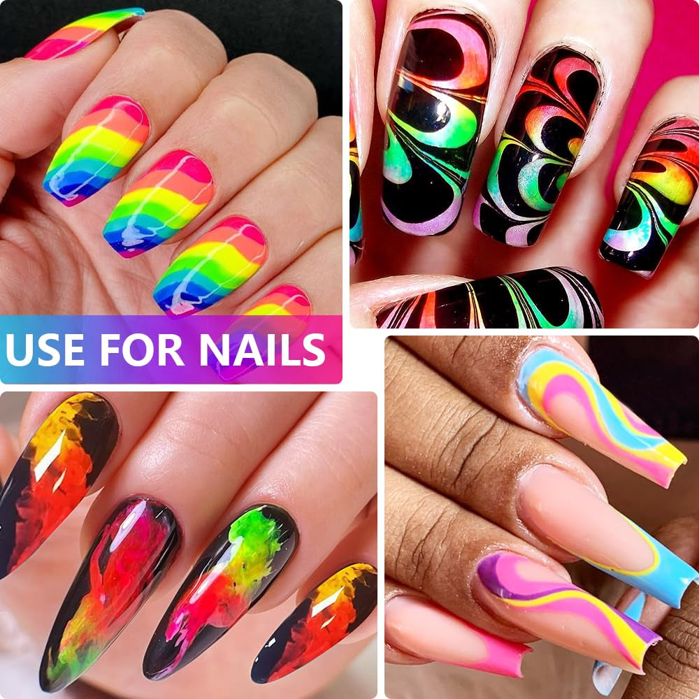 Neon Fosfor Pigment Pulver Für Nägel Lidschatten - 12 Kleuren Neon Nagel Glitzer Augenpulver Maniküre Halloween Neon Make-Up Decoratie Nail Art Staub Pigment