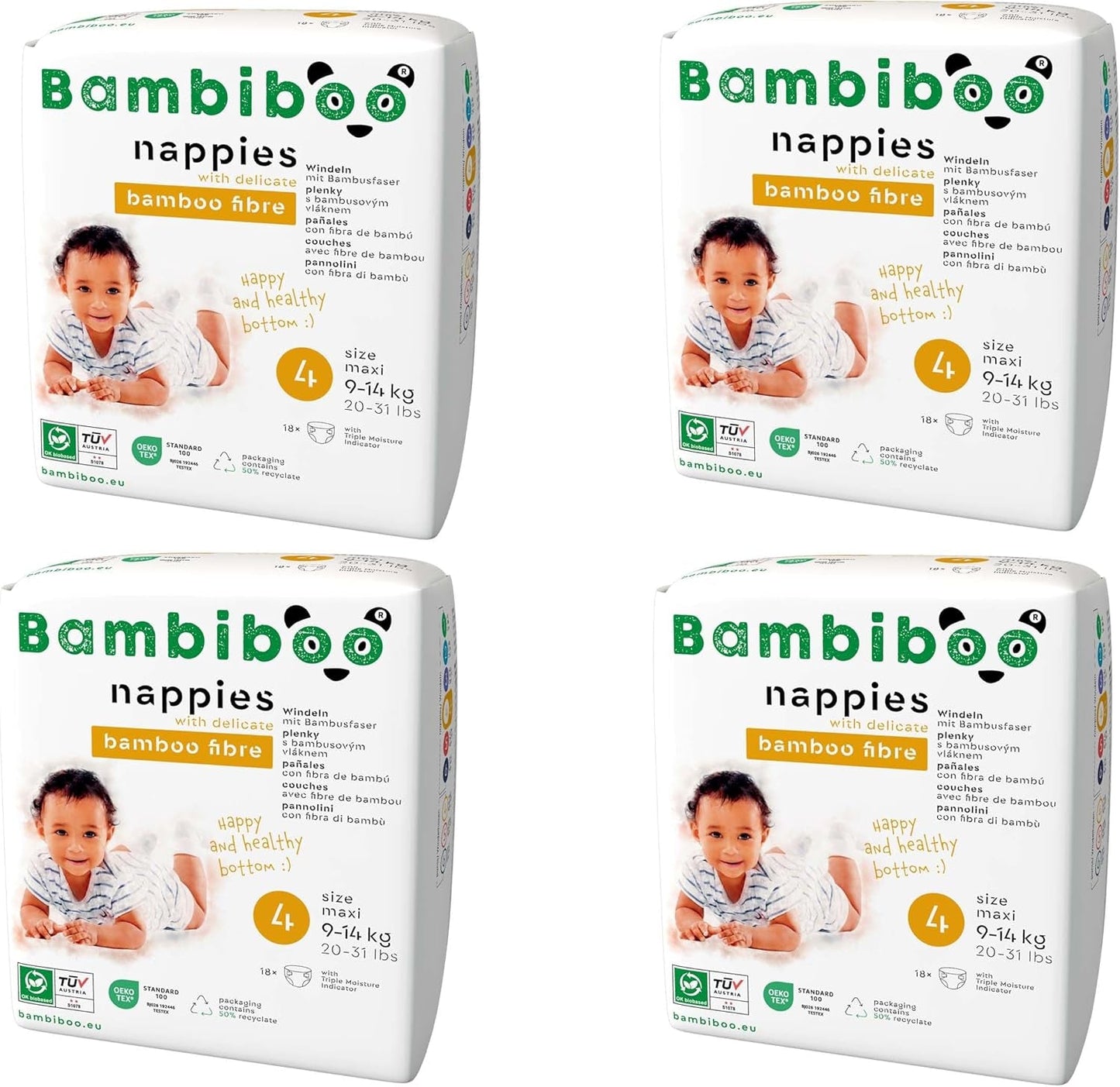 Bambiboo Mini Wegwerpluiers Huidvriendelijk met Zachte Bamboevezel Navelopening - Luiers voor pasgeborenen - Wegwerpluiers voor pasgeborenen - Huidbescherming - Maat 2, 25 stuks