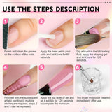 Polygel nageloplossing, polygel slipoplossing nagelkit, polygel vloeibare nageloplossingen 75 ml, 5 nageltipclips, 3 nagelborstels, 1 kristallen beker, 100 reinigingsvellen