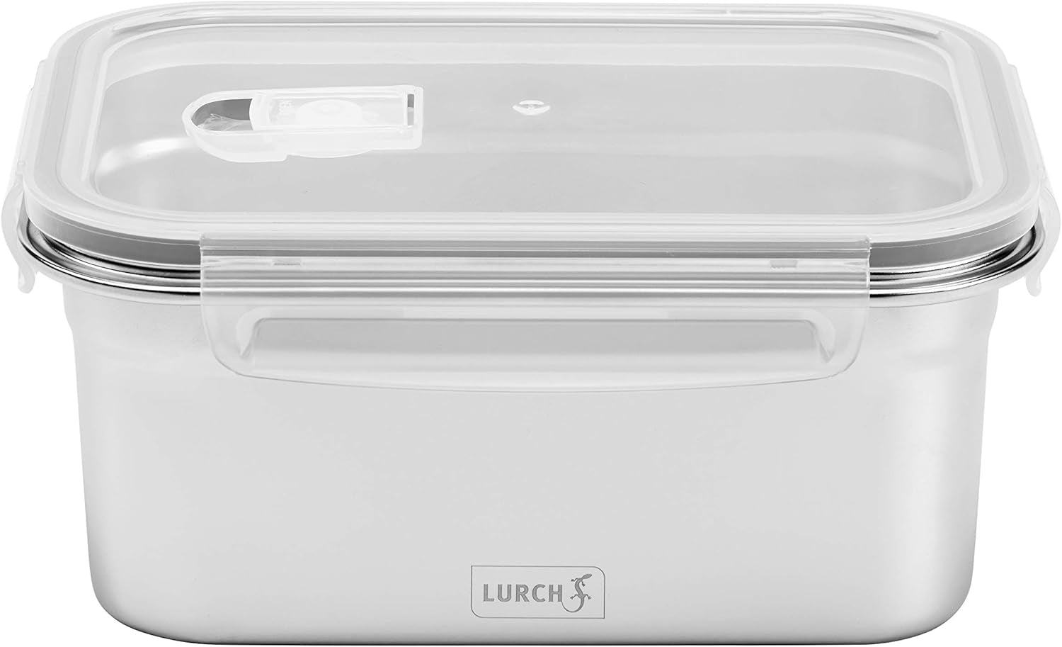 Lurch 240895 Lunchbox Hoge kwaliteit roestvrijstalen veiligheids-/opbergdoos met BPA-vrij plastic deksel 2000 ml Doorzichtige voedselbewaardozen Naty Shop 1500 ml