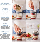 Kilner ontbijtpotje met lepel / 350 ml, Ø 9,5 cm / 5 stuks | mueslibeker voor meeneemmaaltijden / niet giftig / glazen container met deksel voor muesli, pap en yoghurt / container voor nachtelijke haver Naty Shop voedselbewaardozen