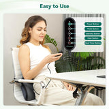 Snailax Ergonomisch lendensteunkussen met massage en warmte, shiatsu-rugkussen van traagschuim, zitkussen met 3 massage-intensiteiten | 2 warmteniveaus | 3 timers | comfortabele zithouding