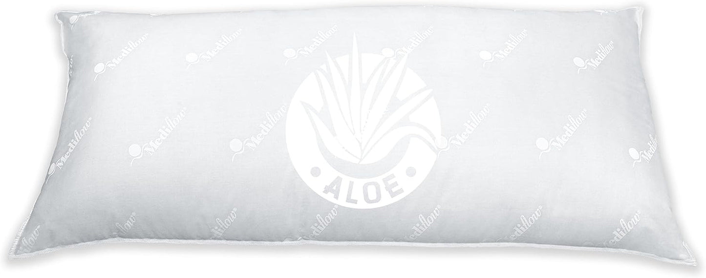 Mediflow 5223 Aloë Vera Action Waterkussen, orthopedisch ondersteuningskussen voor de cervicale wervelkolom, 40X80cm, Wit, 1 stuk (1 pak) Naty Shop standaardkussens