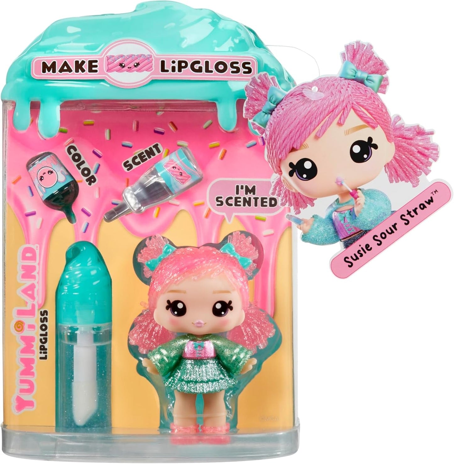 Yummiland Lipglosspop - Susie Sour Straw - Inclusief doe-het-zelf-lipglossset, geschikt voor kinderen vanaf 4 jaar, serie 2