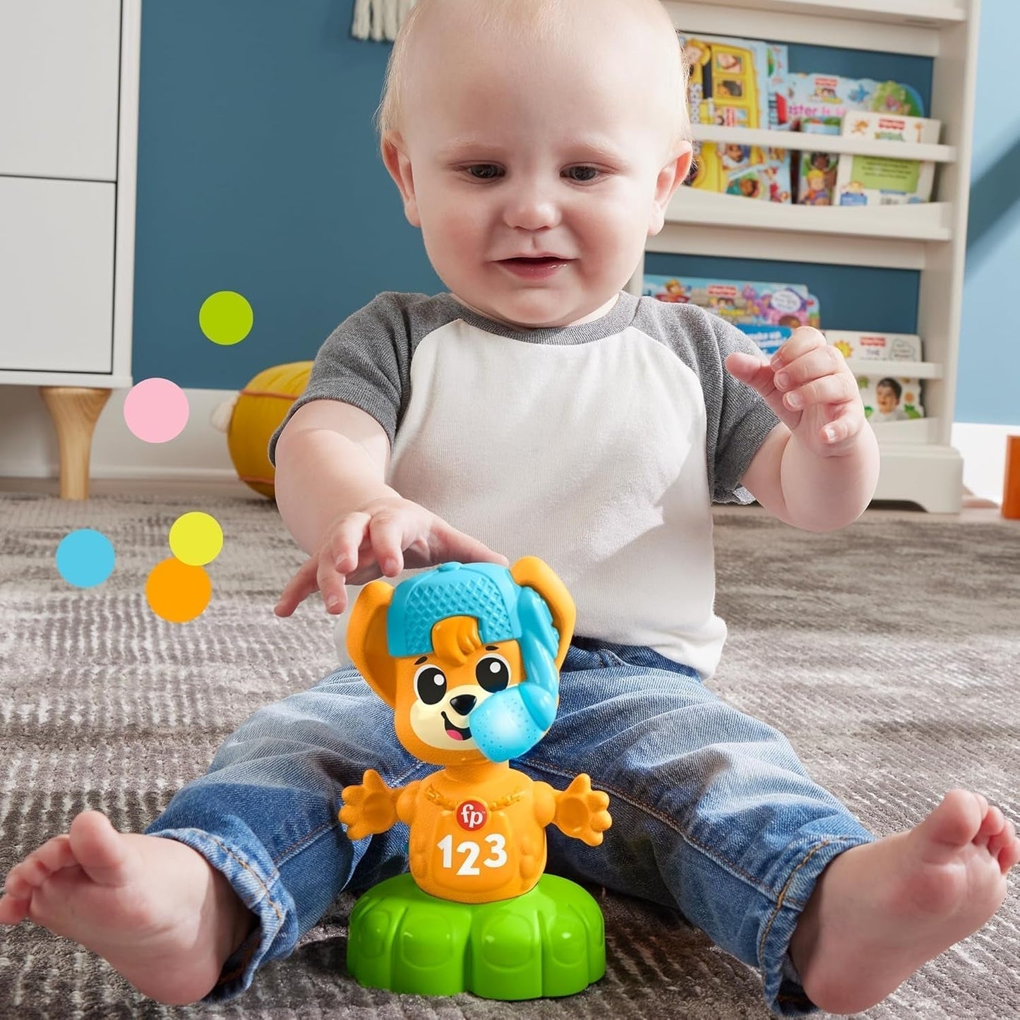Fisher Price Dierenband Rino de Vos Leer tegenstellingen, Interactieve Vos om te leren door beweging, Kleurrijke Lichten, Liedjes en Geluiden, Babyspeelgoed, 9+ Maanden, HYL02 Babyspeelgoed Naty Shop