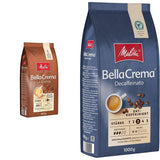 Melitta BellaCrema La Crema koffiebonen 1kg en BellaCrema Decaffeinato cafeïnevrije koffiebonen 1kg