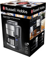 Russell Hobbs koffiezetapparaat met molen en thermische karaf [digitale timer, douchekop voor optimale extractie en aroma] Grind&Brew (1-10 kopjes, 3 maalinstellingen) Filterkoffiezetapparaat 25620-56
