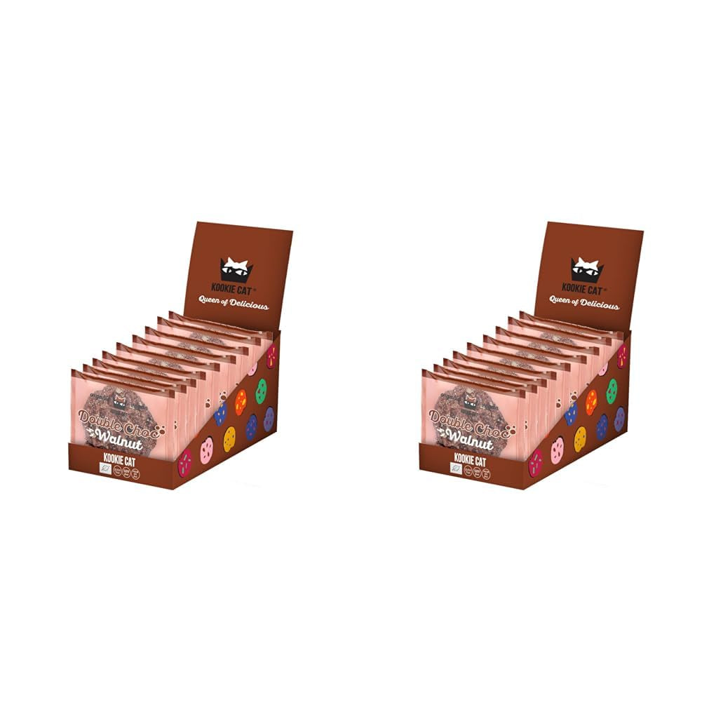 Double Nut Chocolate - Veganistisch, glutenvrij, sojavrij, biologische cashew- en haverkoekjes - 12 x 50 g multi-pack (pak van 2)