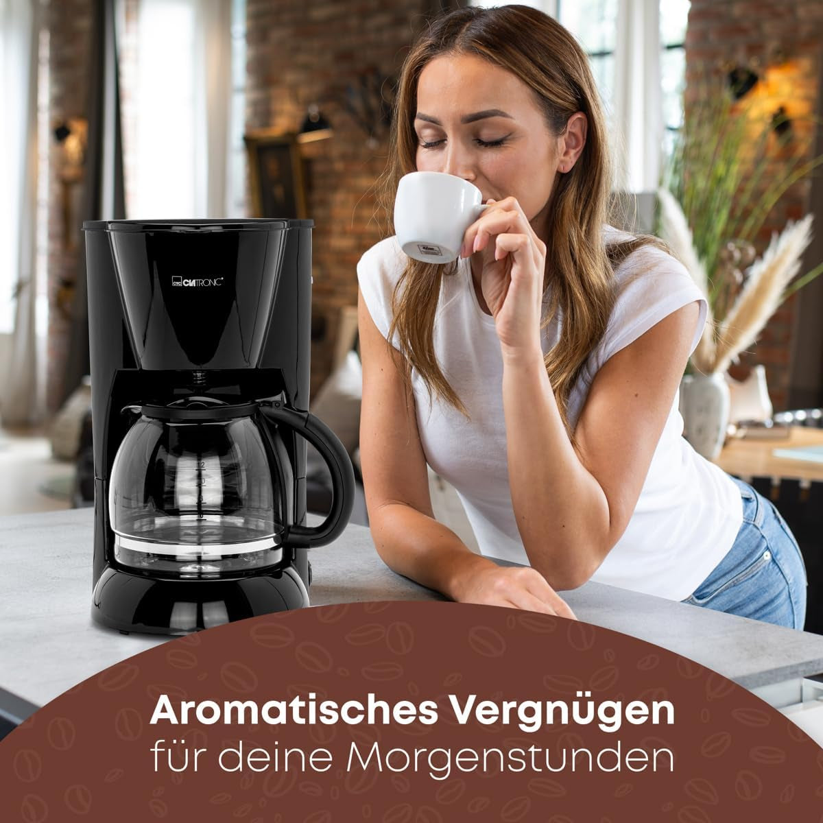 Clatronic® espressomachine | Automatische espressomachine voor 12-14 kopjes (ca. 1,5 liter) | Espressomachine met filter en antidruppelsysteem | 900W | Espressor KA 3473 Zwart