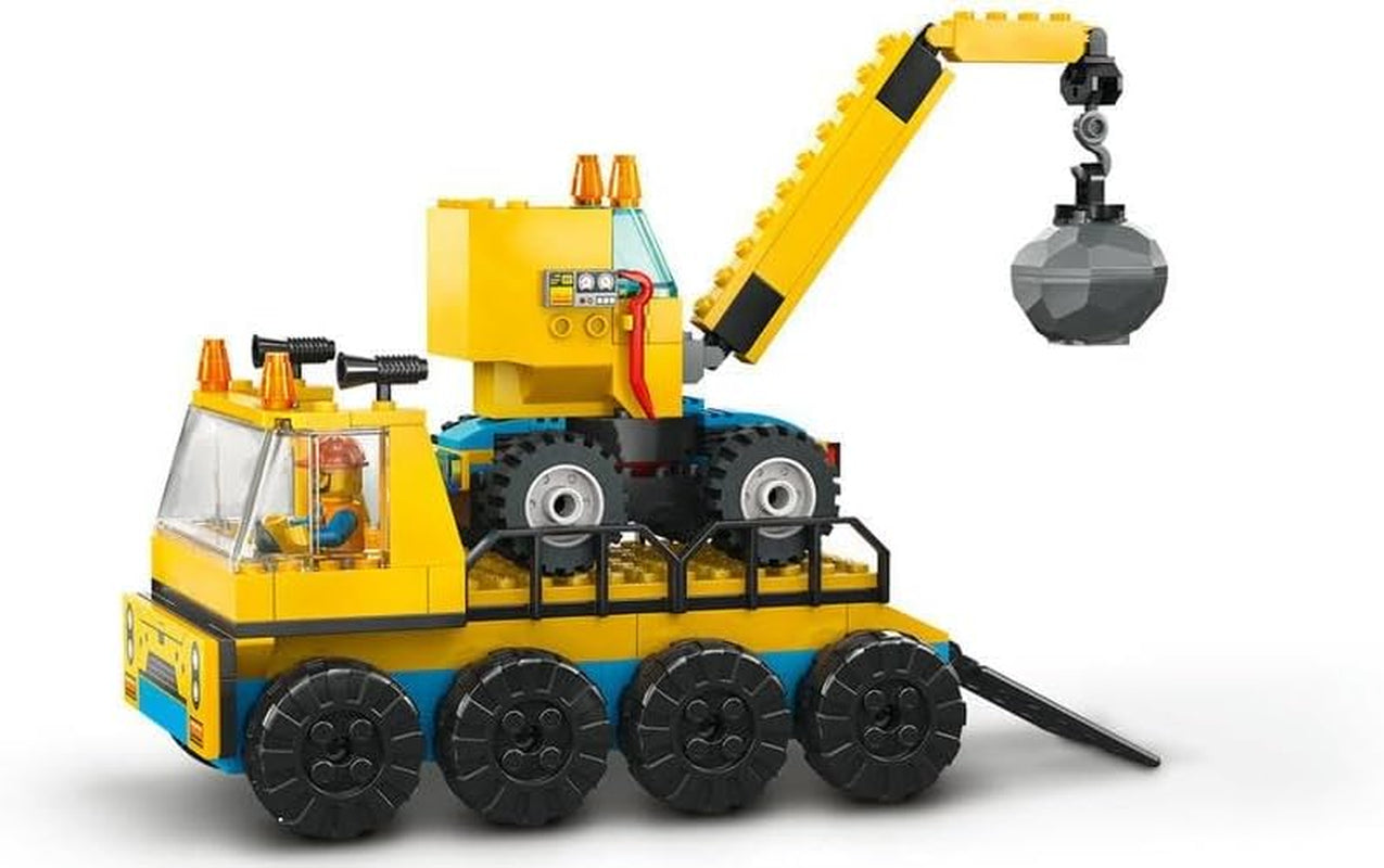 LEGO 60391 City-bouwvoertuigen en sloopkogelkraan, graafmachine, dumptruck en speelgoedtransportvoertuigen, educatief speelgoed voor kinderen vanaf 4 jaar Bouwsets Bekijk de LEGO-Store