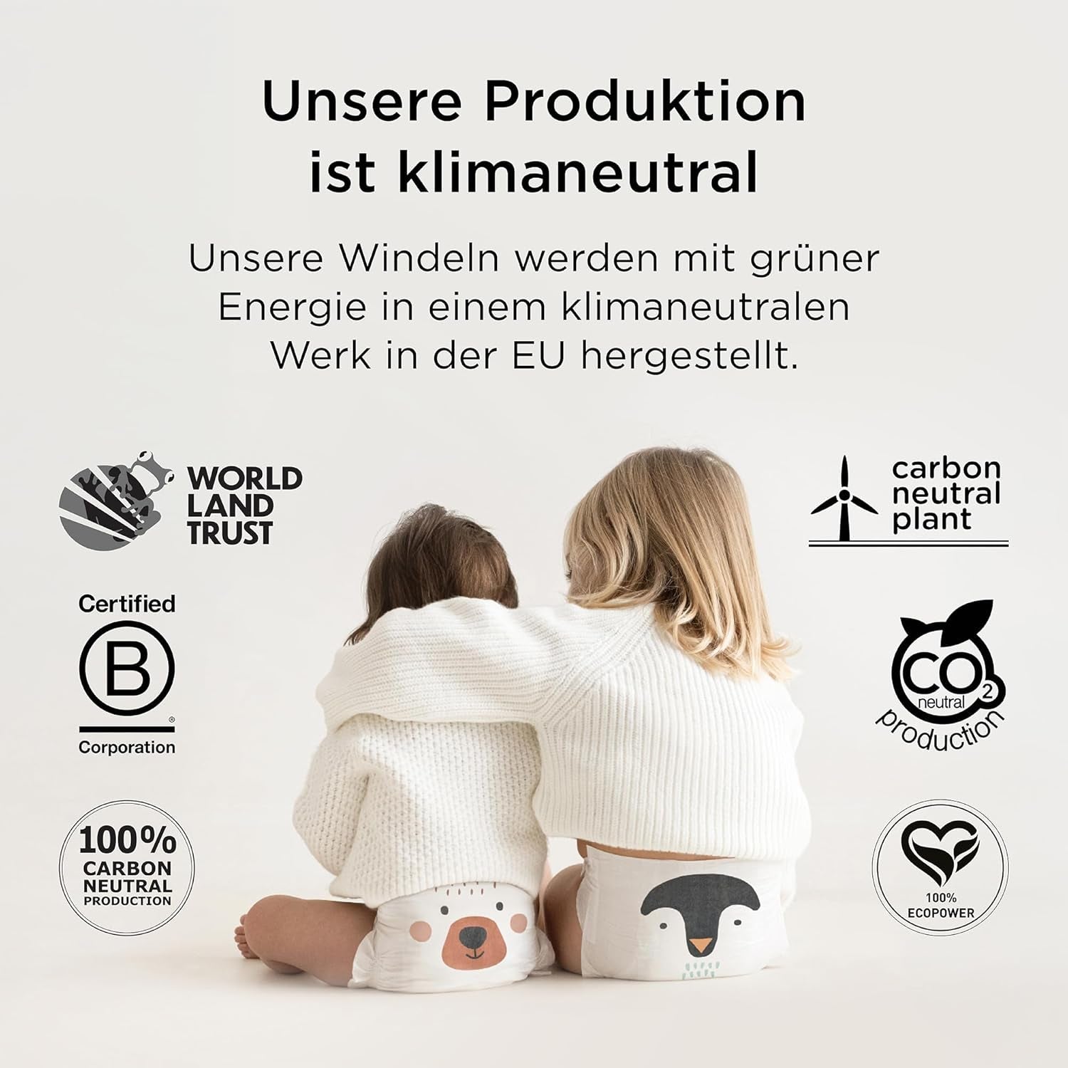 Kit & Kin Premium luiers, maat 4 (9-14 kg), 128 stuks, plantaardig en hypoallergeen, betrouwbare lekbescherming, veganistisch en dierproefvrij