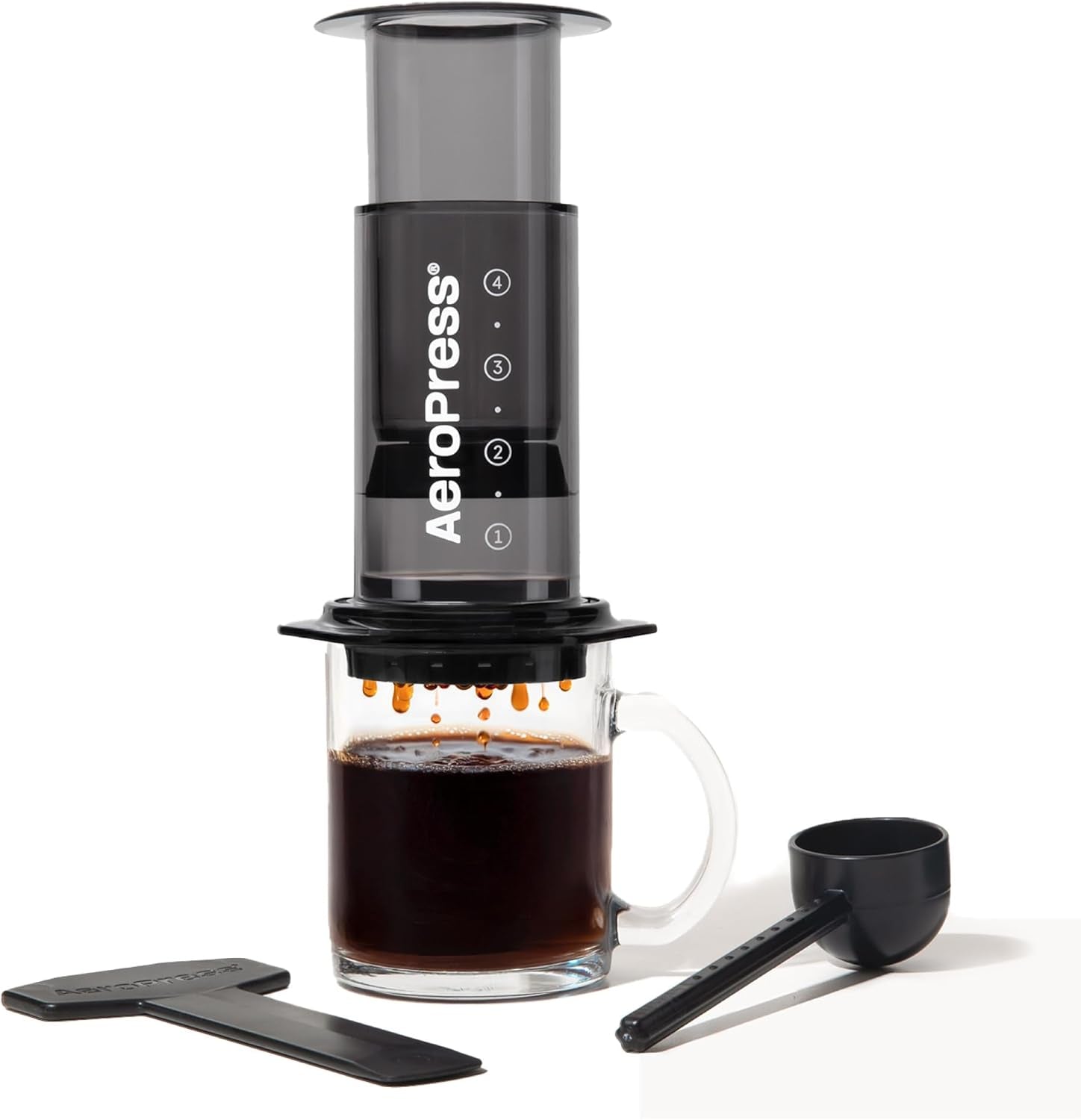 AeroPress origineel koffie- en espressoapparaat, draagbaar barista-koffiezetapparaat met kamer, plunjer en filters, snelkoffie- en espressoapparaat