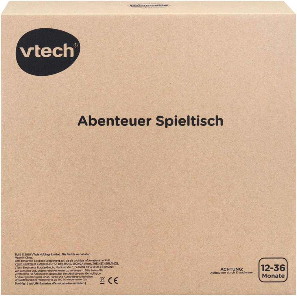 Vtech Baby Adventure Speeltafel - Kleurrijke babyspeeltafel met 6 speeltuinen en interactieve elementen - Leer spelenderwijs kleuren, cijfers, dieren, muziek en vormen - Voor kinderen van 12-36 maanden Babyspeelgoed Naty Shop