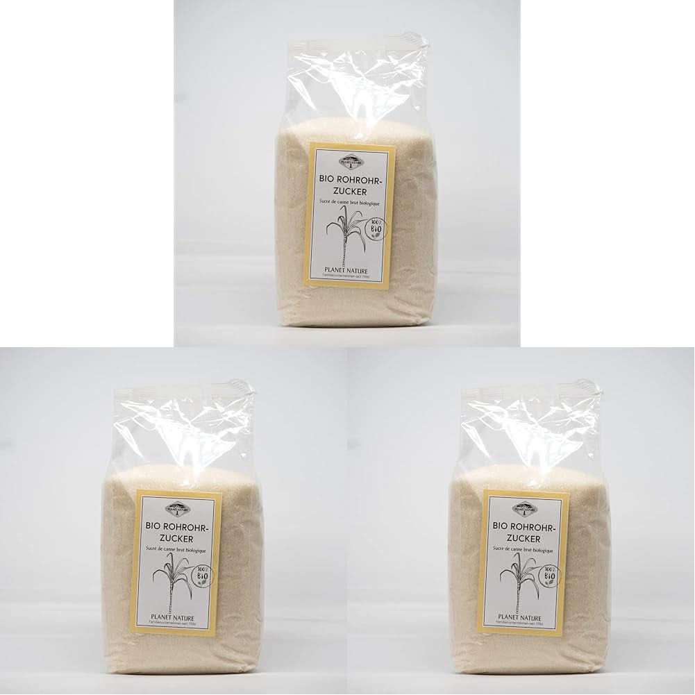 Rauwe biologische rietsuiker, 1 Kg Zoetstoffen Naty Shop 3 x 500 gram
