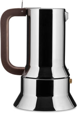 Alessi 9090/6 Espresso met 6 kopjes voor inductie, roestvrij staal, zilver, 15,5 x 13,5 x 27 cm