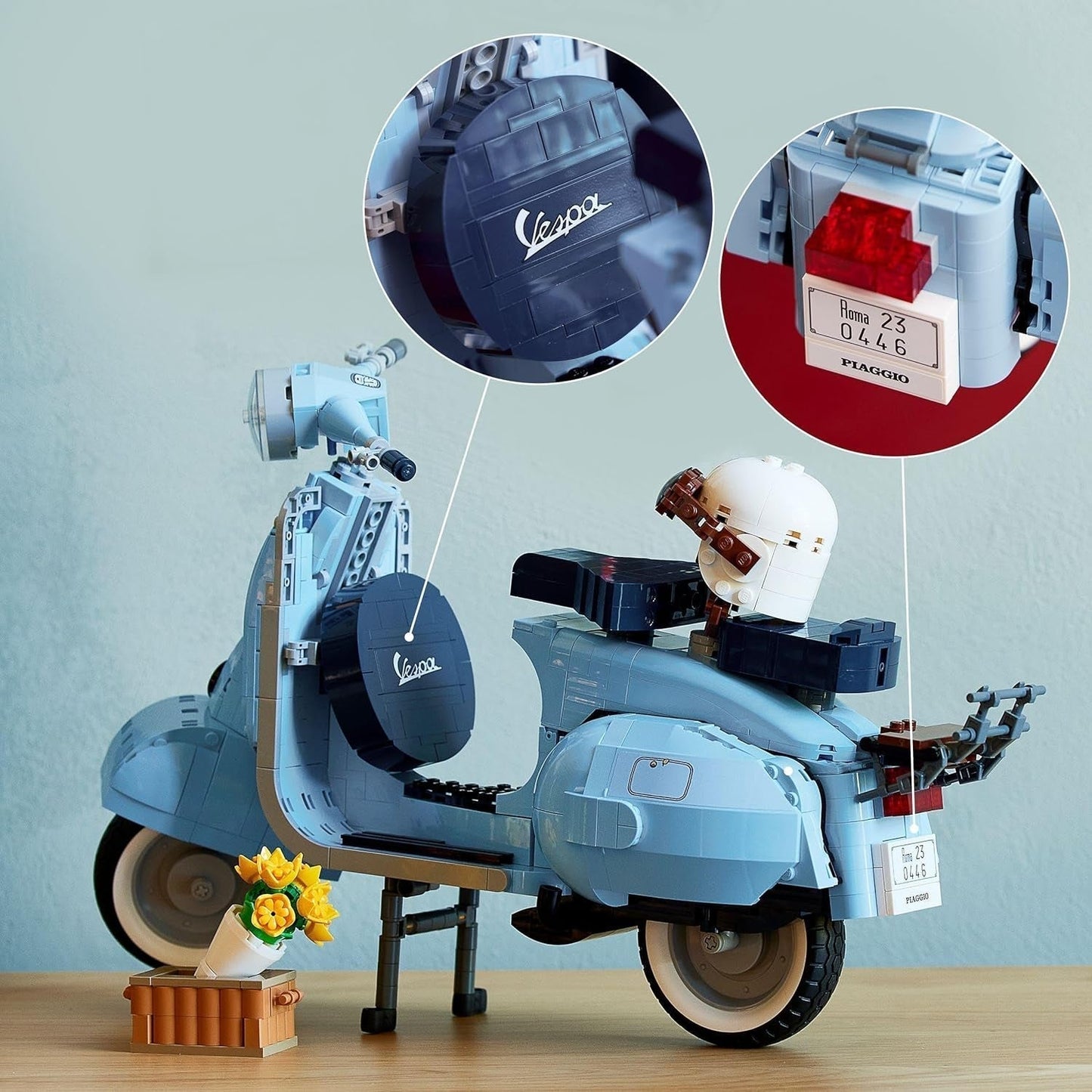 LEGO Icons Vespa 125, bouwbaar motormodel, vintage Italiaanse scooter, modelbouwset voor volwassenen, tentoonstellingsstuk als kamerdecor, cadeaus voor dames en heren 10298 Bouwsets Besuche in LEGO-Store