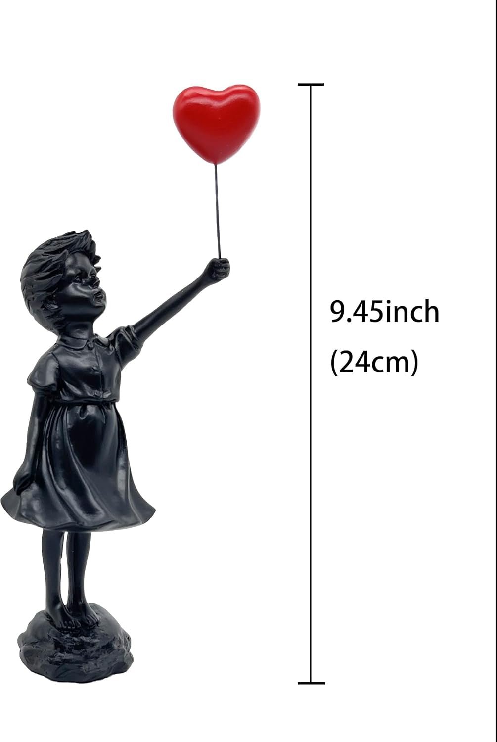 Schattig Ballonmeisje Hars Sculptuur Home Decor Standbeeld Banksy Rood Hart Meisje Ballon Figuur Moderne Kunst Sculptuur voor Tafelblad Plank Decor Beelden en sculpturen Naty Shop