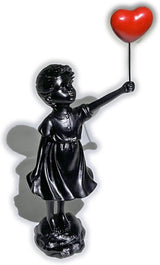 Schattig Ballonmeisje Hars Sculptuur Home Decor Standbeeld Banksy Rood Hart Meisje Ballon Figuur Moderne Kunst Sculptuur voor Tafelblad Plank Decor Beelden en sculpturen Naty Shop