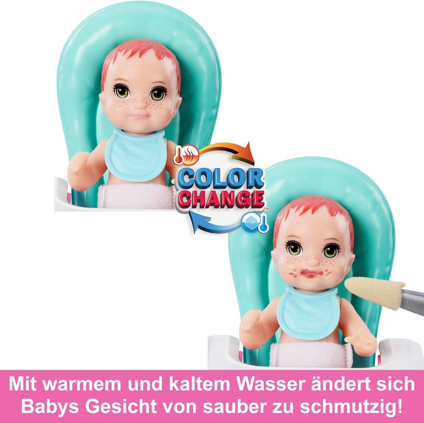 Barbie Skipper-pop en accessoires Speelset Voedsel-oppasset Kleurwisselend speelgoed HTK35