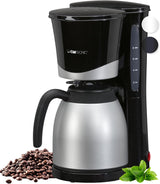 Clatronic® koffiezetapparaat met thermoskan | voor 8-10 koppen koffie | zonder temperatuurverlies | koffiezetapparaat met filter | 1 liter | Espresso | Filterkoffiezetapparaat met thermoskan | KA 3327 zwart