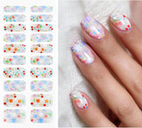 JMEOWIO Nagelfolie UV Hartend Bunter Blumenglitzer UV Gel Nail Strips Nagelsticker Nagelaufkleber Nail Art Decoratie Nageldesign Zubehör