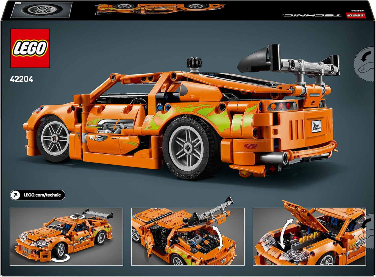 LEGO Technic Fast and Furious Toyota Supra MK4 - Speelgoedauto - Met 6-cilinder motor en openslaande deuren - Modelset voor jongens en meisjes vanaf 9 jaar - Verjaardagscadeau-idee 42204 Bouwsets Beuche den LEGO-Store