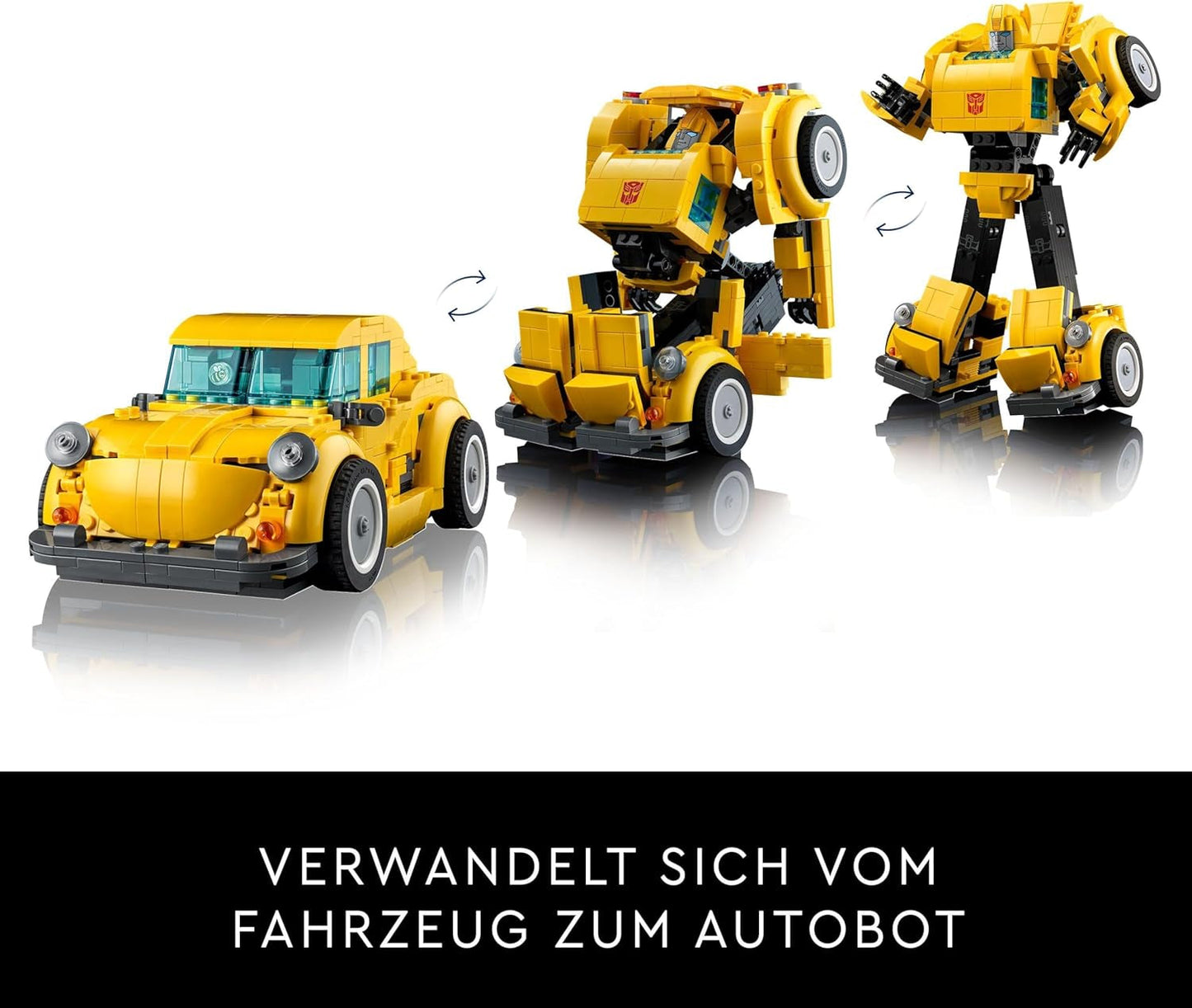 LEGO Icons Transformers Bumblebee, robotactiefiguur voor volwassenen, filmbouwset voor sciencefictionfans, kan worden omgevormd tot een auto, avonturenspeelgoed 10338 Bouwsets Bekijk de LEGO-Store