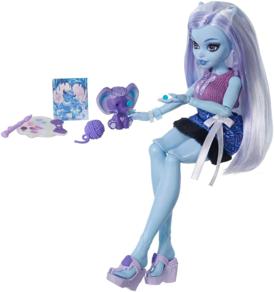 Monster High Self-Scare Secrets Abbey Bominable pop en accessoireset met 13 realistische verrassingen zoals henna, tekeningen en haakwerk JHK44