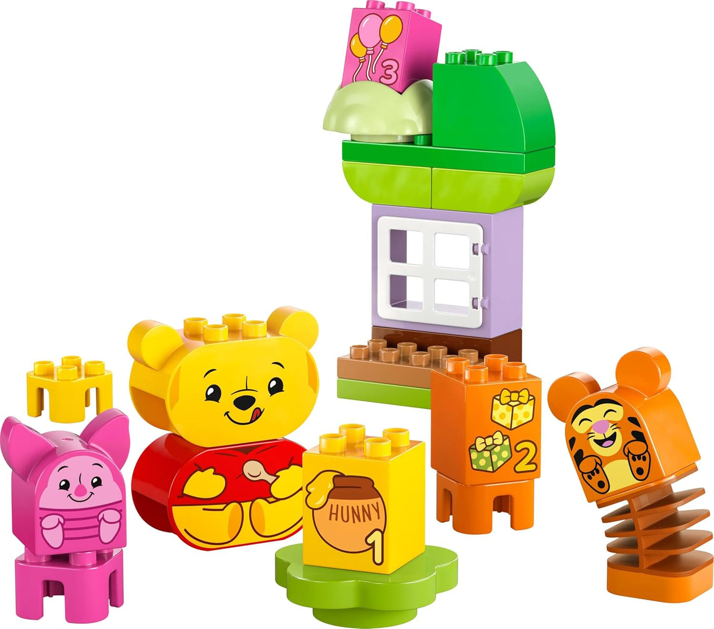 LEGO DUPLO - Disney Winnie de Poeh's verjaardagsfeestje - educatief speelgoed voor kleuters - set van 3 minifiguren waaronder Winnie de Poeh, Teigetje en Knorretje - cadeau-idee voor jongens en meisjes vanaf 1,5 jaar 10457 Beuche bouwsets in LEGO-Store