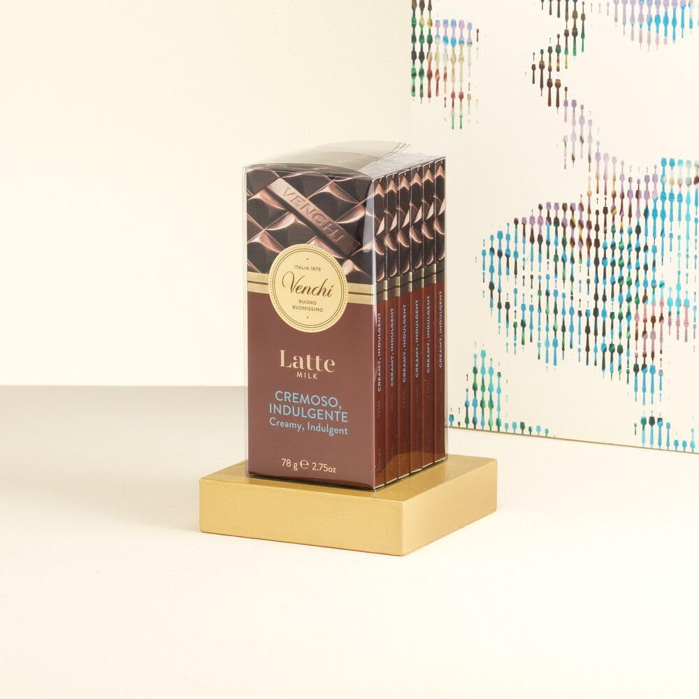 Venchi - Set van 6 verschillende soorten melkchocoladerepen, 468 g - Glutenvrij - Cadeau-idee